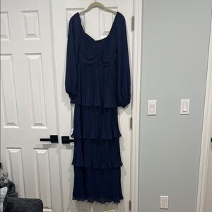 Lulu's Blue Bishop Sleeve Gown for Cocktail Events